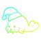 A creative cold gradient line drawing cartoon christmas walrus