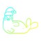 A creative cold gradient line drawing cartoon christmas walrus