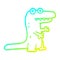 A creative cold gradient line drawing cartoon crocodile