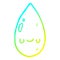 A creative cold gradient line drawing cartoon cute raindrop