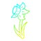 A creative cold gradient line drawing cartoon daffodil