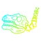 A creative cold gradient line drawing cartoon dinosaur bones