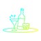 A creative cold gradient line drawing cartoon drinks on tray