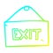 A creative cold gradient line drawing cartoon exit sign