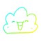 A creative cold gradient line drawing cartoon expressive weather cloud