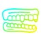 A creative cold gradient line drawing cartoon false teeth