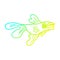 A creative cold gradient line drawing cartoon fighting fish