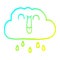 A creative cold gradient line drawing cartoon happy rain cloud