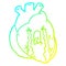 A creative cold gradient line drawing cartoon heart crying
