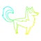 A creative cold gradient line drawing cartoon husky