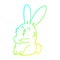 A creative cold gradient line drawing cartoon laughing bunny rabbit