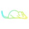 A creative cold gradient line drawing cartoon little mouse