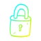 A creative cold gradient line drawing cartoon locked padlock