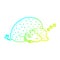 A creative cold gradient line drawing cartoon mammoth sleeping