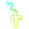 A creative cold gradient line drawing cartoon metal cross