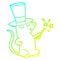 A creative cold gradient line drawing cartoon mouse magician