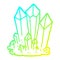 A creative cold gradient line drawing cartoon natural crystals