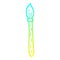 A creative cold gradient line drawing cartoon paintbrush