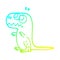 A creative cold gradient line drawing cartoon prehistoric dinosaur