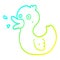 A creative cold gradient line drawing cartoon quacking duck