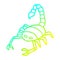 A creative cold gradient line drawing cartoon scorpion