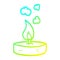 A creative cold gradient line drawing cartoon small candle