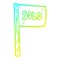 A creative cold gradient line drawing cartoon sold sign