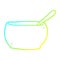 A creative cold gradient line drawing cartoon soup bowl