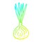 A creative cold gradient line drawing cartoon sprouting onion