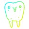 A creative cold gradient line drawing cartoon tooth