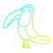 A creative cold gradient line drawing cartoon toucan