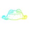 A creative cold gradient line drawing cartoon ugly frog