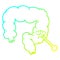 A creative cold gradient line drawing cartoon unhealthy colon