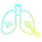 A creative cold gradient line drawing cartoon unhealthy lungs