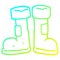 A creative cold gradient line drawing cartoon wellington boot