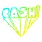 A creative cold gradient line drawing cartoon word cash