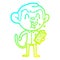 A creative cold gradient line drawing crazy cartoon monkey manager