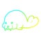 A creative cold gradient line drawing cute cartoon walrus