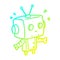 A creative cold gradient line drawing cute surprised robot
