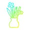 A creative cold gradient line drawing flowers in vase