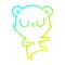 A creative cold gradient line drawing peaceful cartoon bear cub