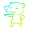 A creative cold gradient line drawing pointing bear cartoon