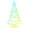 A creative cold gradient line drawing snowy christmas tree