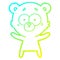 A creative cold gradient line drawing surprised bear cartoon