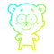 A creative cold gradient line drawing surprised bear cartoon