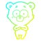 A creative cold gradient line drawing surprised bear cartoon