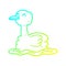 A creative cold gradient line drawing swimming duck