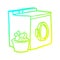 A creative cold gradient line drawing washing machine and laundry