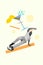 Creative collage of funny youngster guy dancing breakdance hip hop carefree drunk birthday cocktail gin isolated on