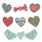 Creative collection of hearts. Cute valentines elements for design and decoration